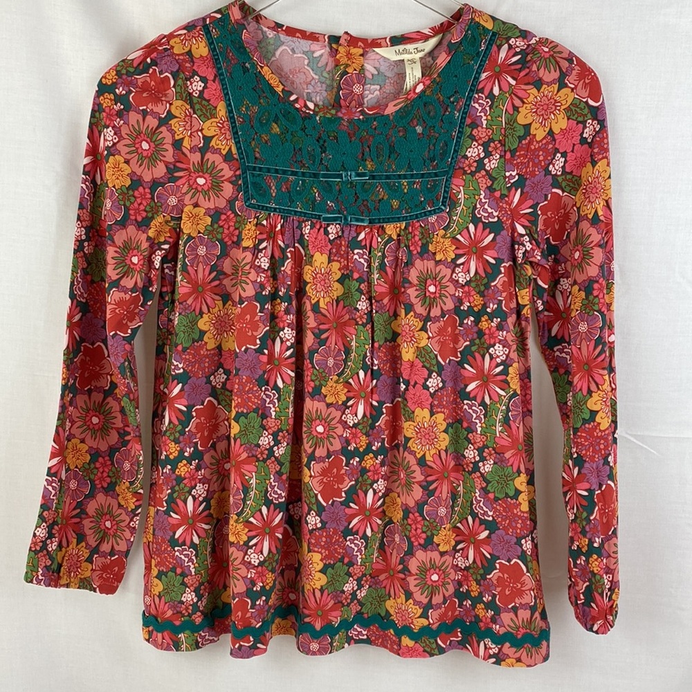 NWT Matilda Jane Fresh Baked Pie Tunic SZ 10 Girls Pretty Lace Front Bows NEW